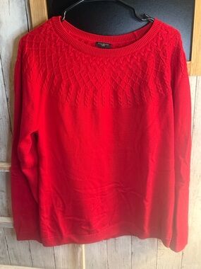 Talbots Cozy Sweater Red XLP Petite Branch Knit Pullover